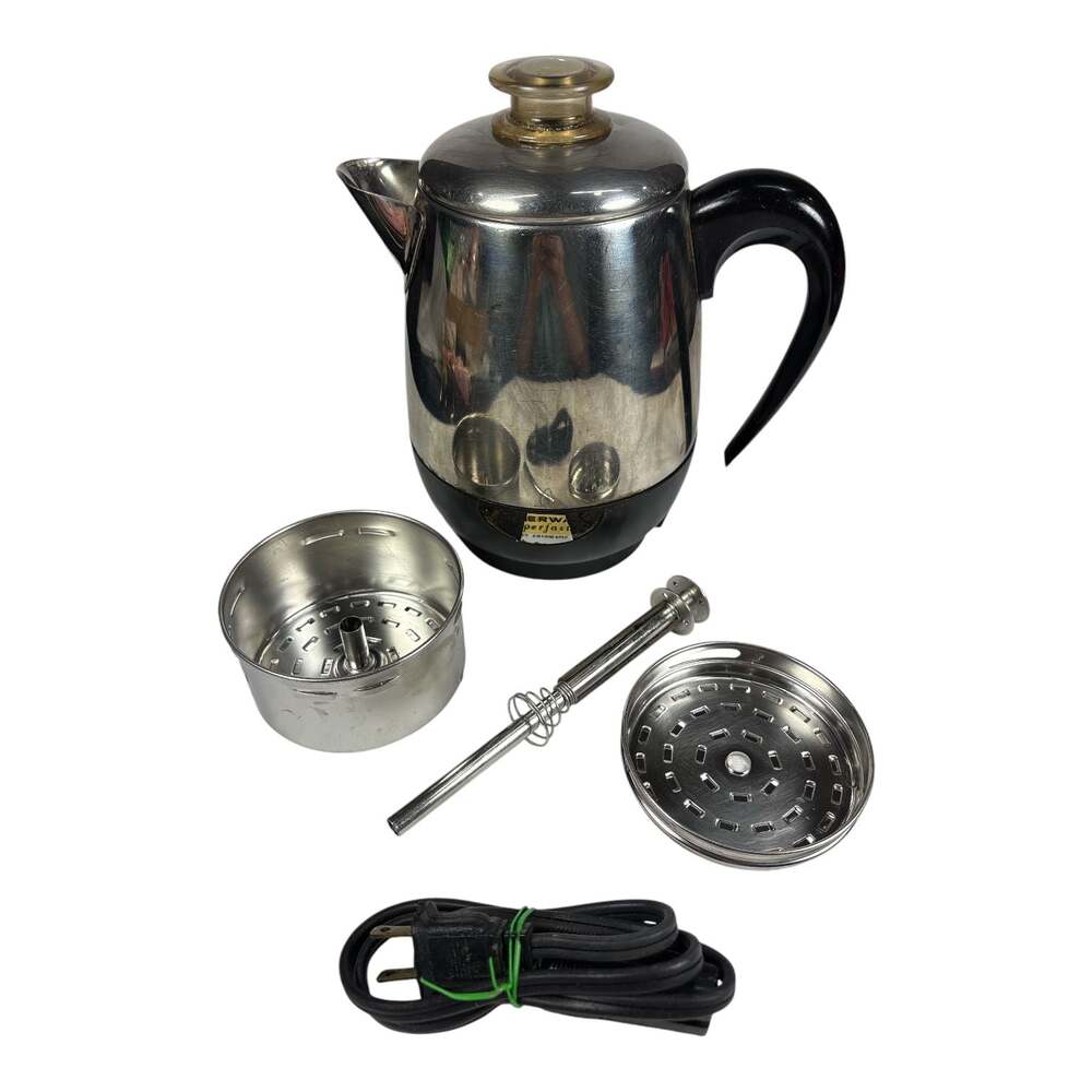 Vintage Farberware 134 Superfast Coffee Pot Percolator 2-4 Cup Complete Tested